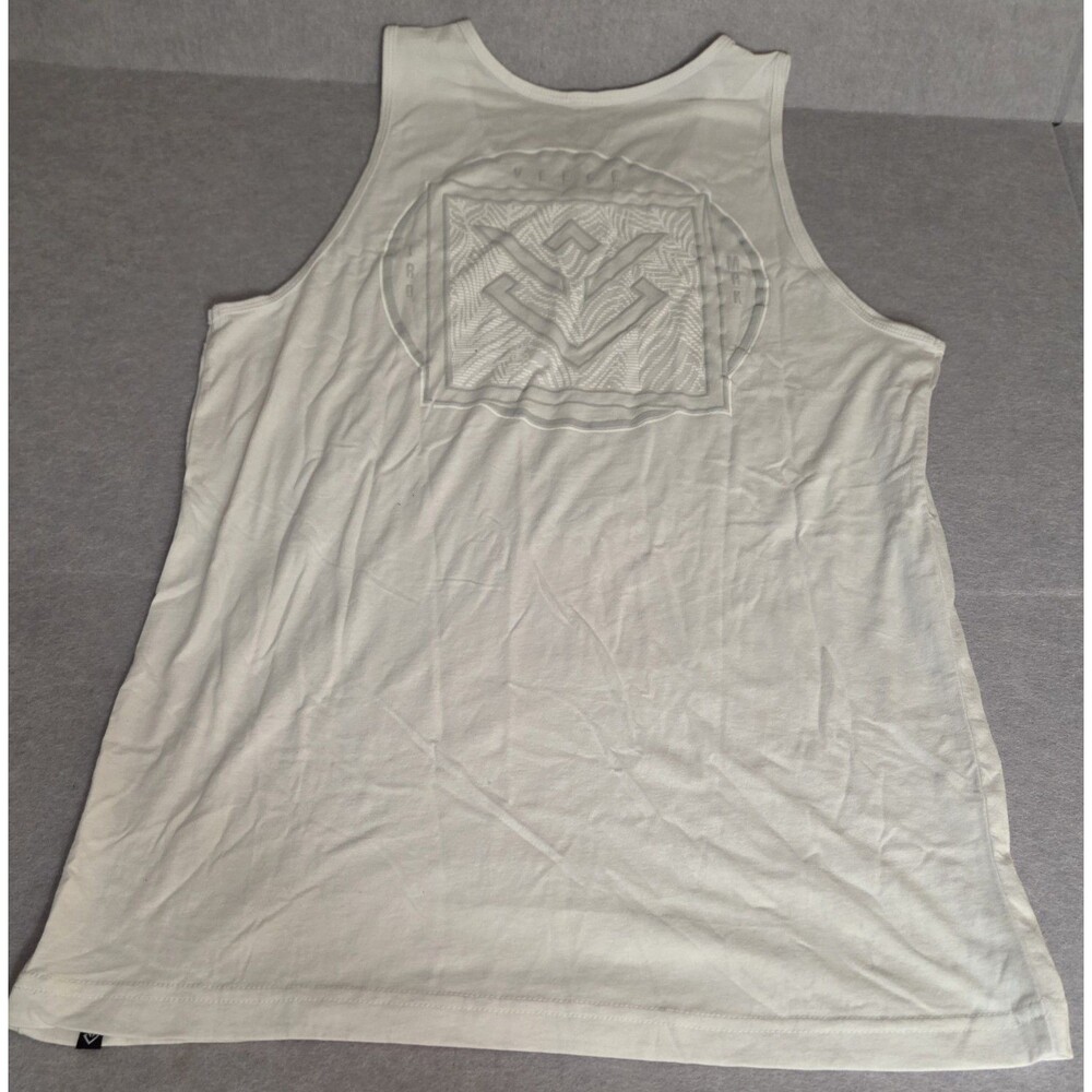 VEECE Tank Top Men's Sz Med White Embossed Back Logo 100% Cotton Sleeveless NWOT